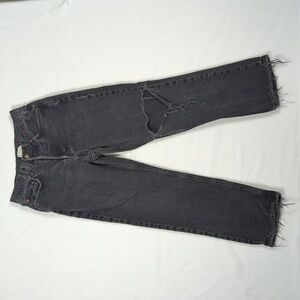 Topshop Black Distressed‎ Straight Leg Denim Men's Jeans 28